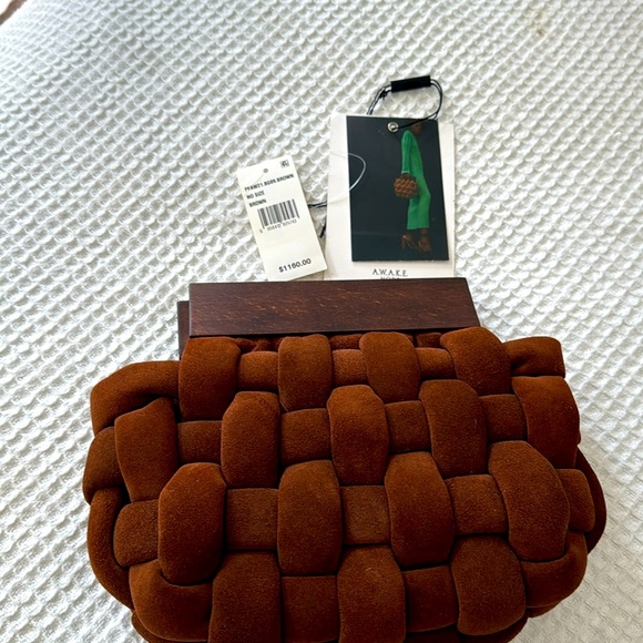 A.W.A.K.E MODE Handbags - Chocolate Brown Suede Clutch